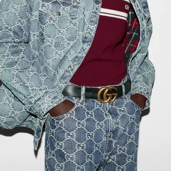 Gucci GG MARMONT LEATHER BELT WITH BUCKLE Women’s 85/34 - Picture 2 of 13